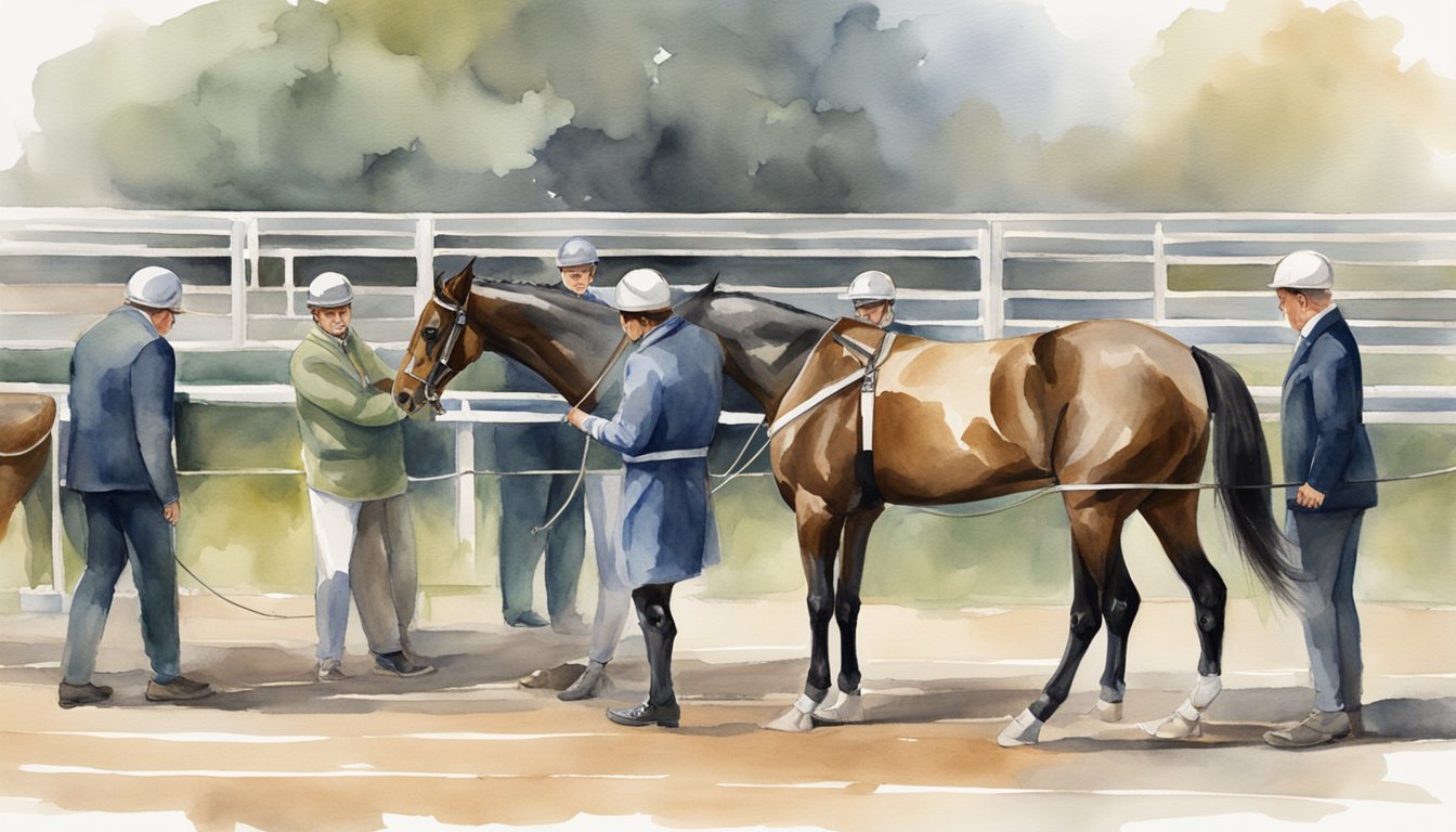 A racehorse lies injured on the track, unable to stand.</p><p>Vets and handlers surround the animal, making the difficult decision to euthanize