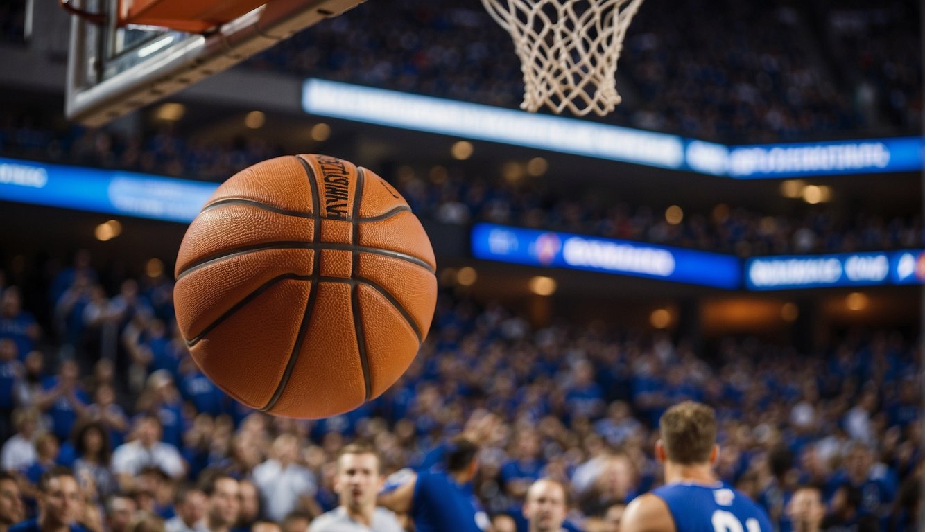 A basketball game is being broadcasted on multiple channels, including the Kentucky basketball channel