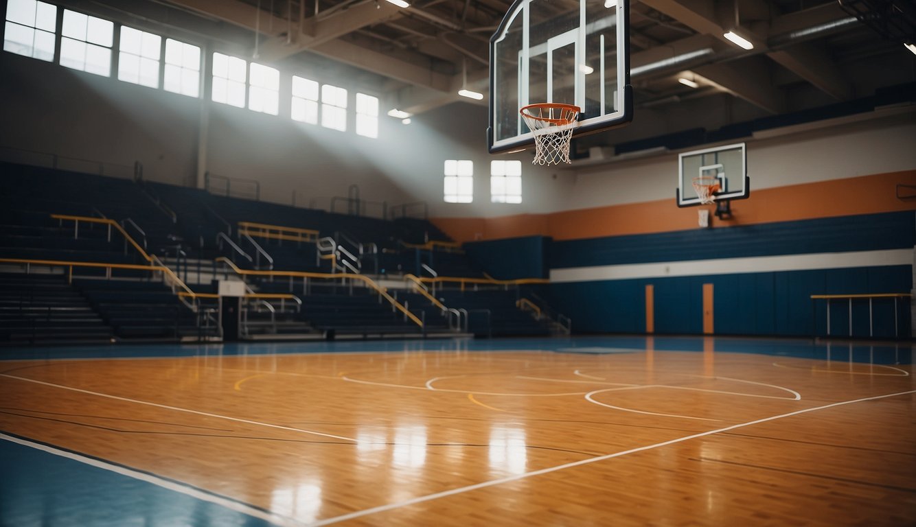 A basketball court with customizable features and add-ons, such as adjustable hoops and court markings, is being priced