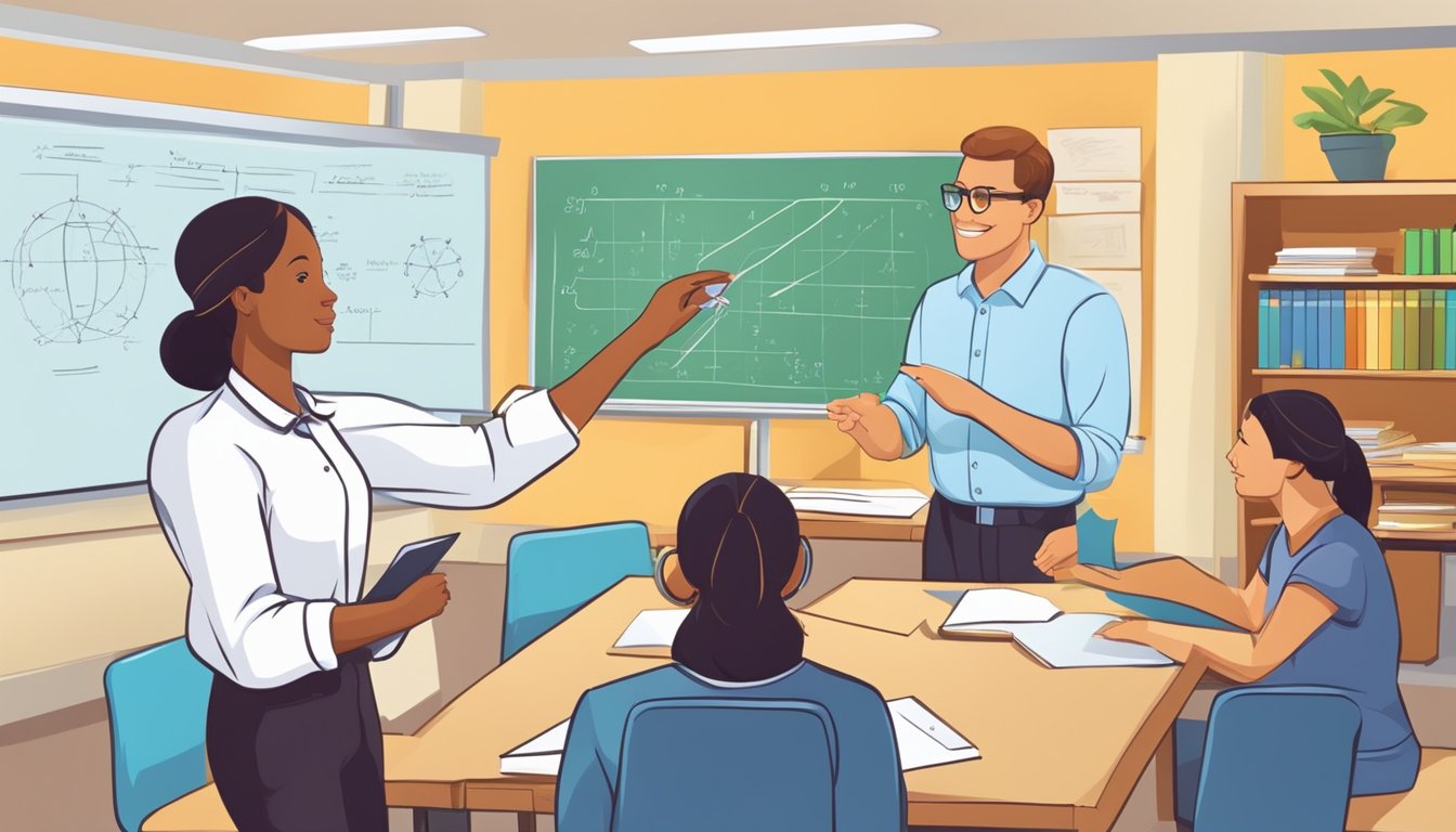 Ace Your Exams with Phy Tuition: Boost Your Grades Today! A physics tutor explains concepts with visual aids and interactive demonstrations in a classroom setting