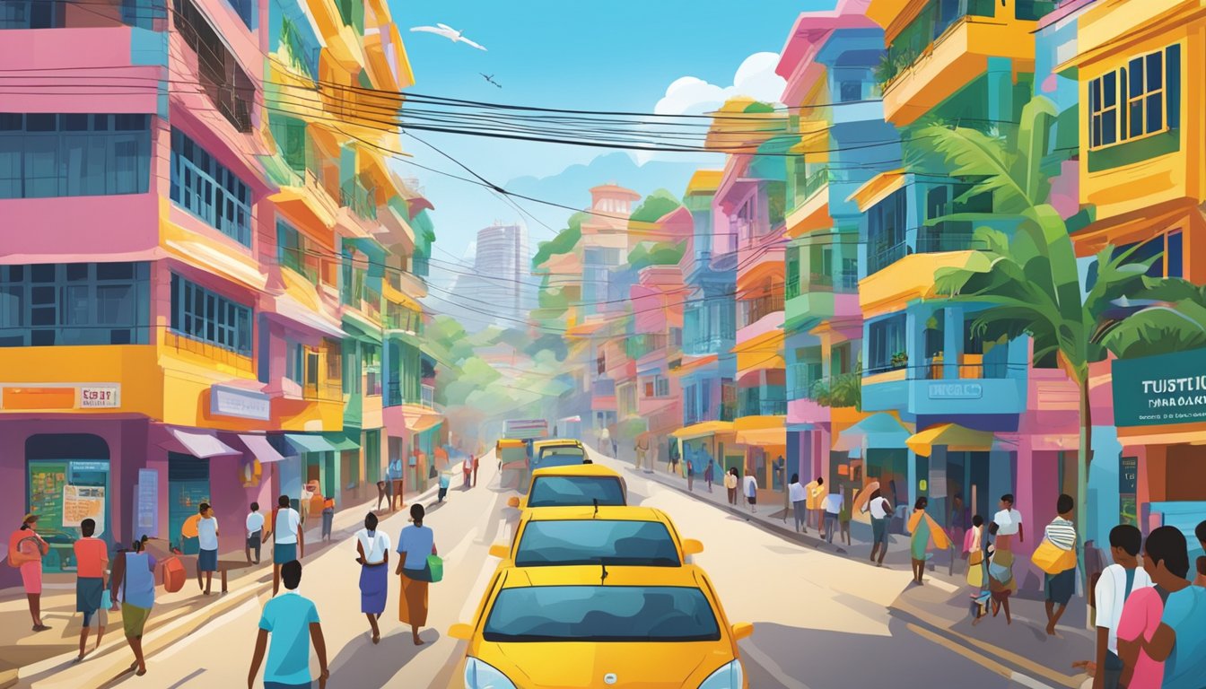 A colorful array of tuition ads line the bustling streets of Sri Lanka, each vying for attention with bold text and vibrant imagery