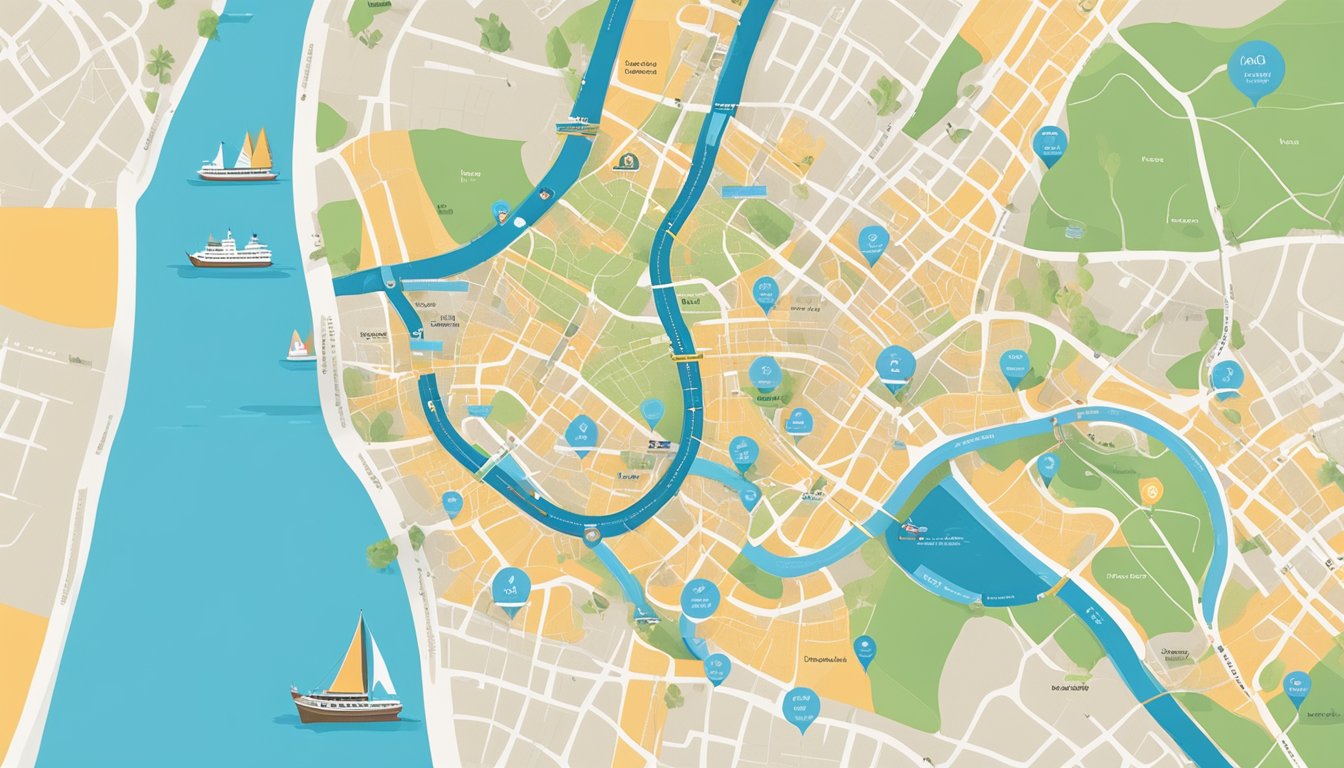 A map of Mumbai with highlighted strategic locations and accessible routes for tuitions