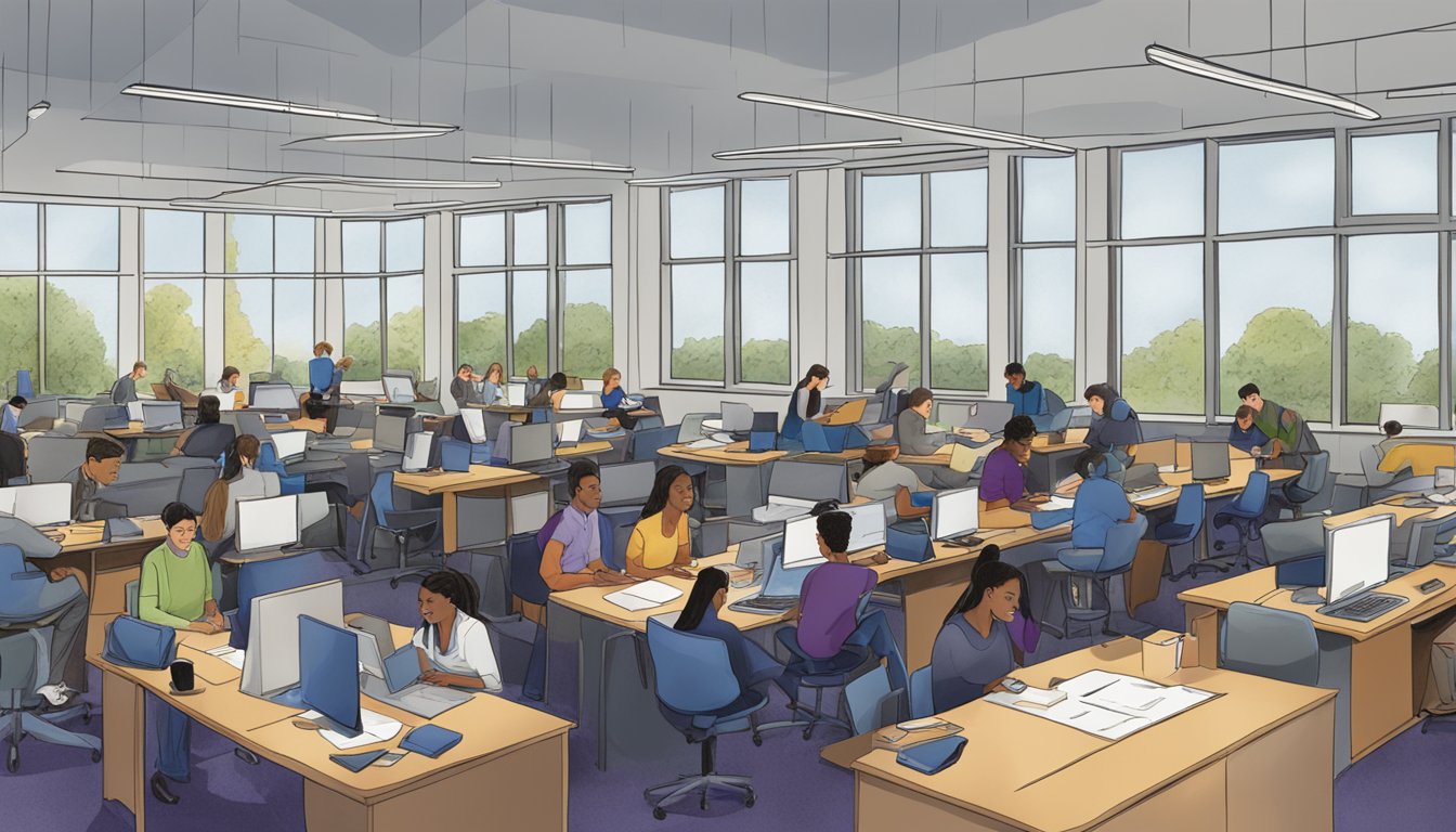 Students paying tuition at the northwestern university bursar