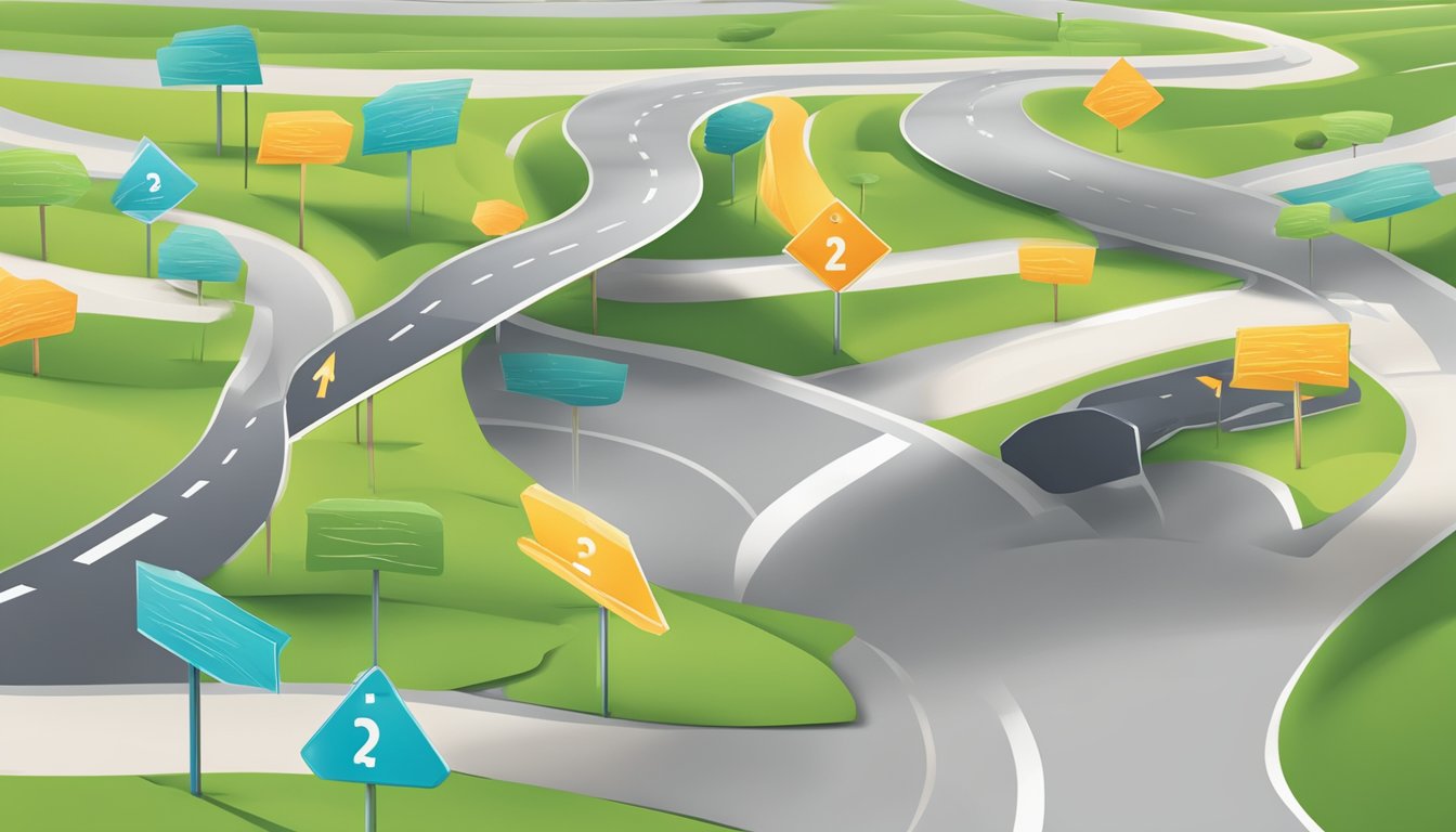 A pathway lined with milestones symbolizing the achiever