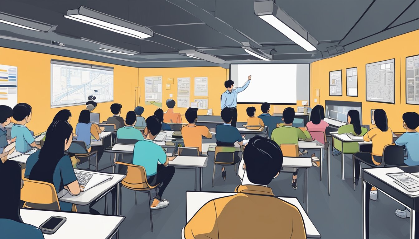 Unlocking Success: Inside Singapore's Black Box Tuition Centre Students engage in interactive learning at Black Box Tuition Centre, surrounded by modern technology and educational resources