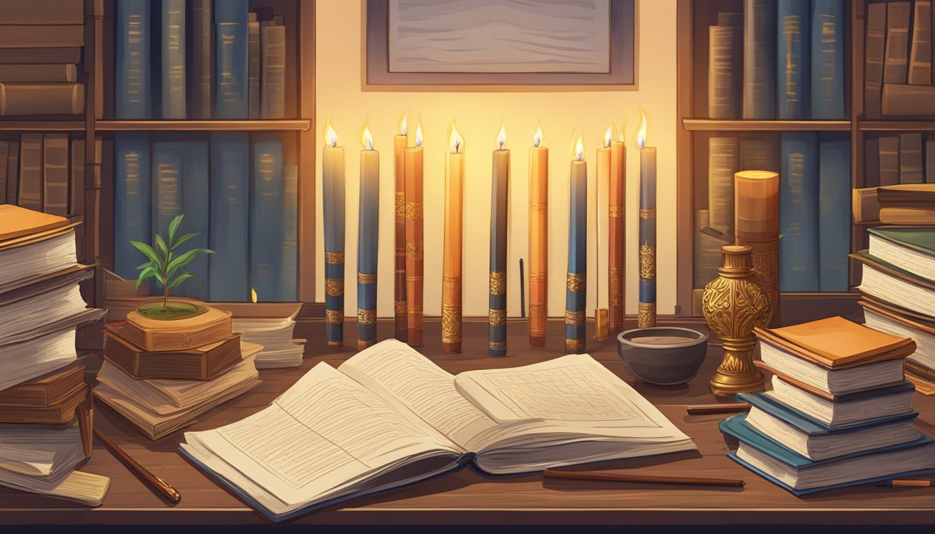 Joss Sticks Tuition: Enhancing Your Child's Learning Experience in Singapore A table with burning joss sticks surrounded by books and papers