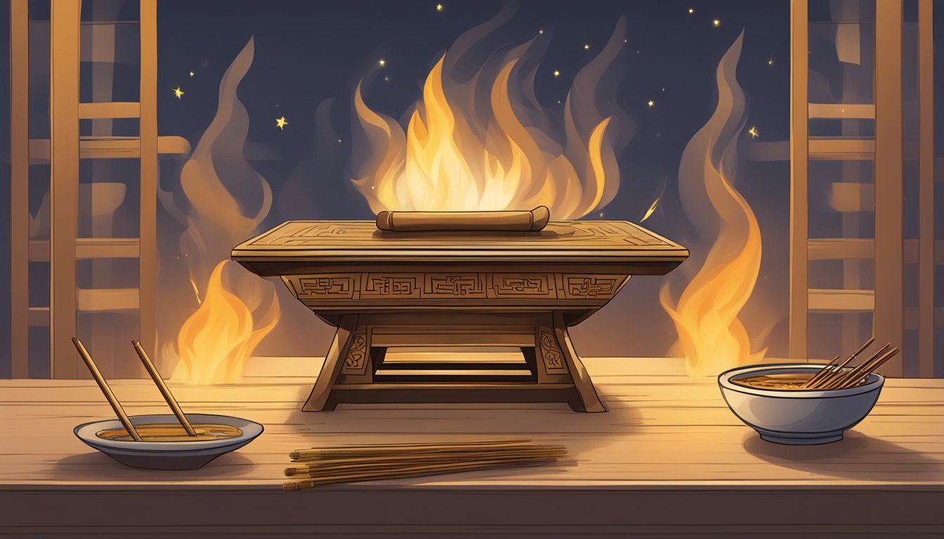 Joss Sticks Tuition: Enhancing Your Child's Learning Experience in Singapore A table with burning joss sticks at Joss Sticks Tuition Centre