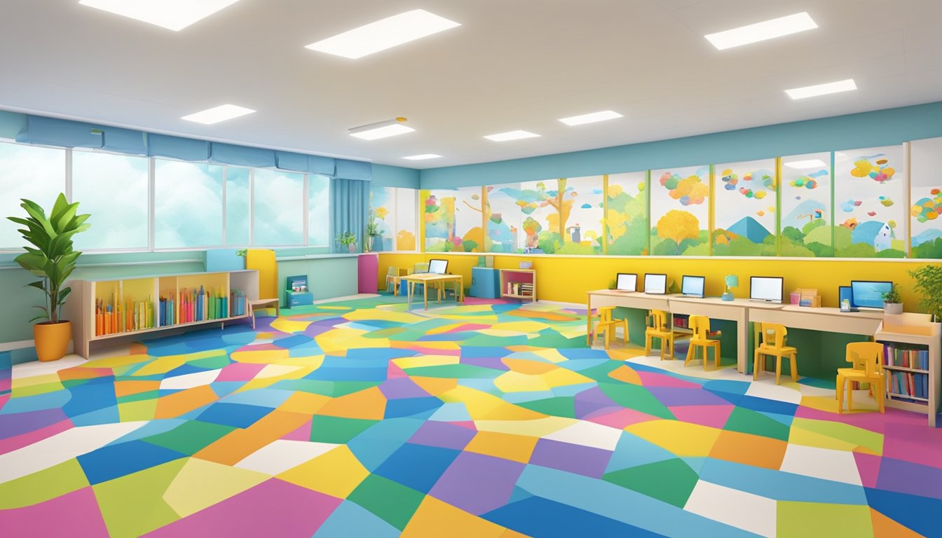 A bright and welcoming Eduz Tuition center in Choa Chu Kang with colorful decor and a vibrant learning atmosphere