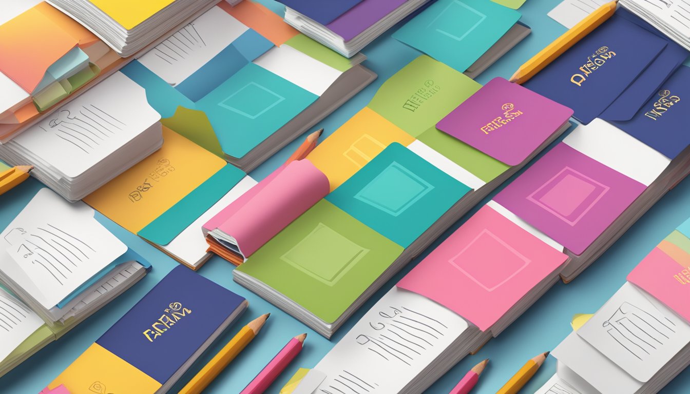 A stack of colorful brochures with "Frequently Asked Questions" for tuition classes, surrounded by pencils, notebooks, and a calculator