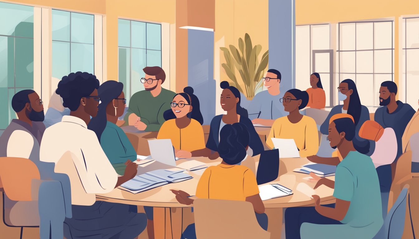 Tuition Forum East: Join the Conversation on Education Costs in Singapore A diverse group of people gather at a lively tuition forum in the east, exchanging knowledge and engaging in meaningful conversations