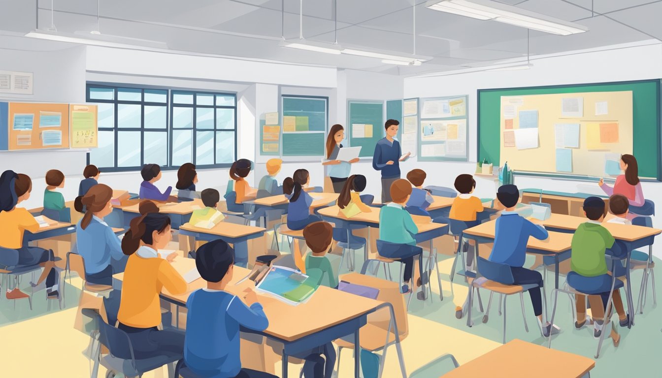 A classroom filled with students engaged in learning activities at Comprehensive Curriculum Eton tuition centre