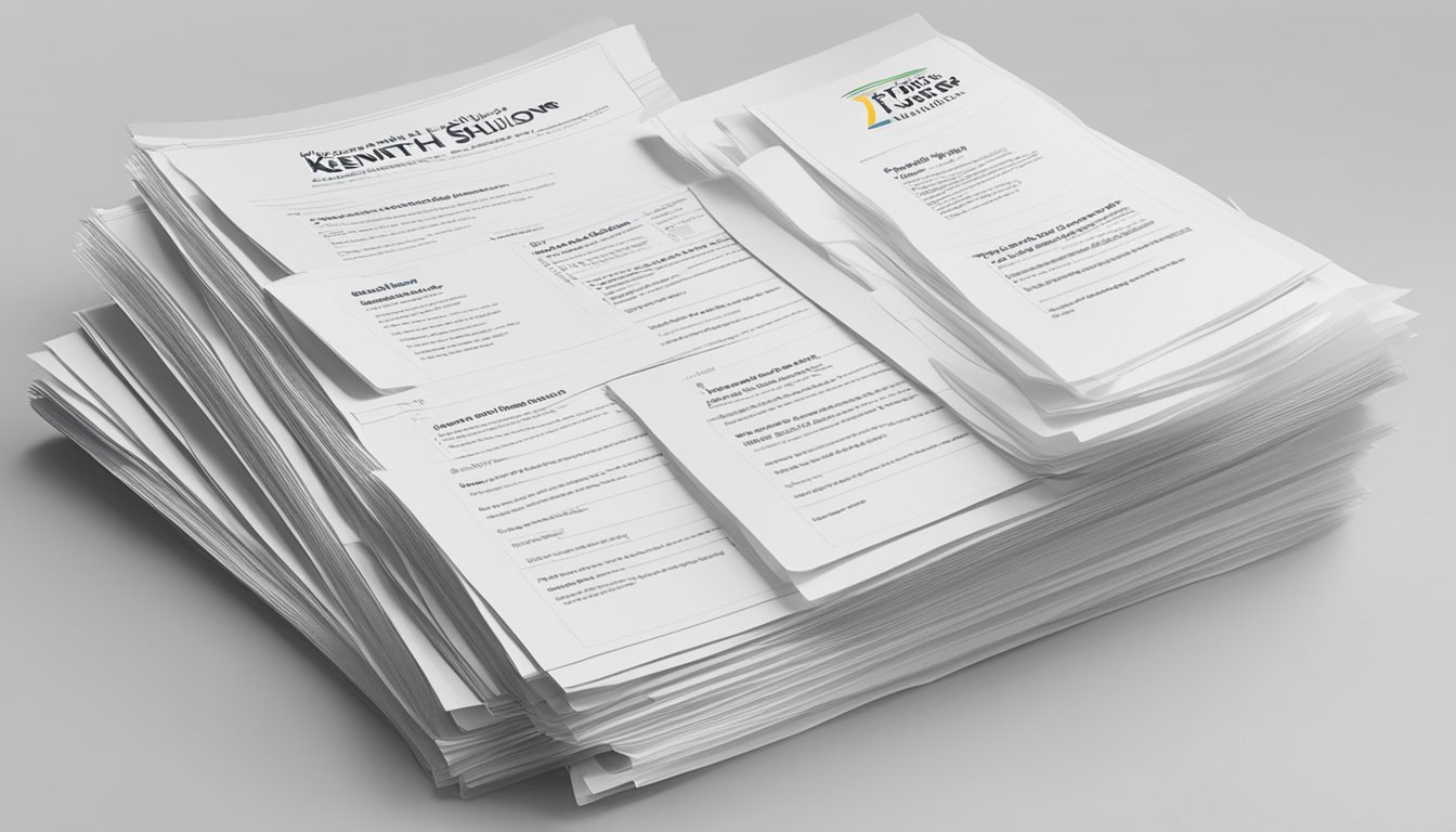 A stack of FAQ sheets with "Kenneth Shuler Tuition" prominently displayed