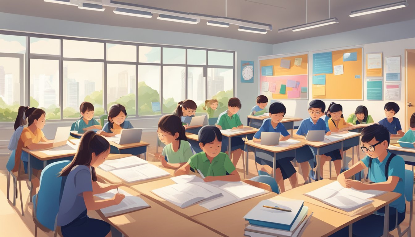 Newcastle Tuition Singapore: Boost Your Grades with Top Tutors Students studying in a bright, modern classroom with supportive teachers and resources at Newcastle Tuition in Singapore