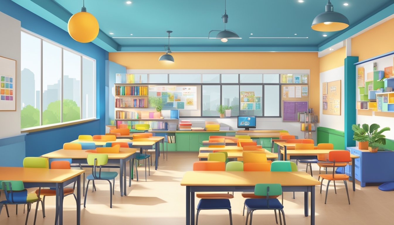 Discover the Best English Tuition Centre in Singapore for Exceptional Learning A bright, welcoming English tuition center in Singapore, with colorful learning materials and comfortable seating for parents and students