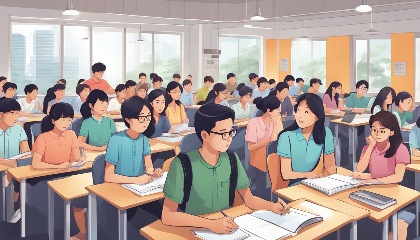 Discover the Best English Tuition Centre in Singapore for Exceptional Learning Students eagerly gather at a modern English tuition center in Singapore, seeking answers to their frequently asked questions
