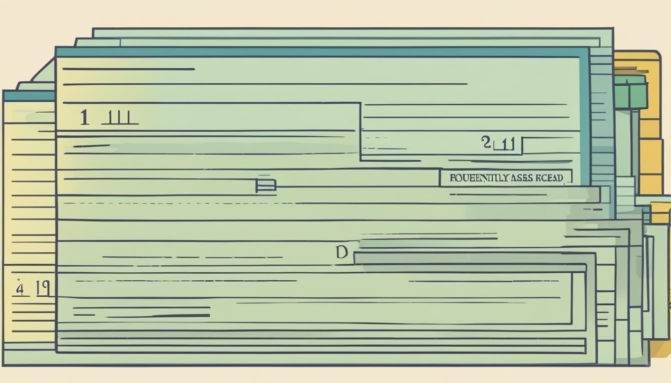 A stack of promissory notes labeled "Frequently Asked Questions" in Tagalog for tuition fees