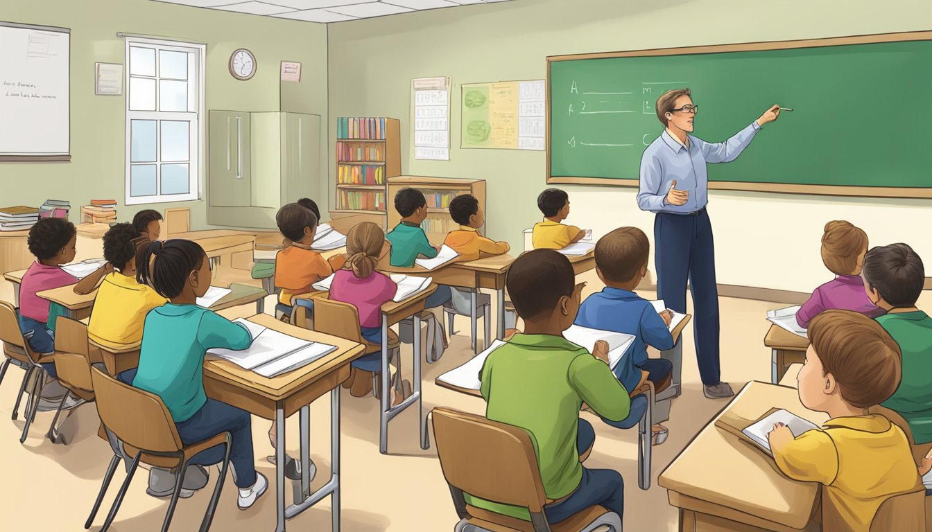 A teacher instructs a class on GP skills, using visual aids and engaging activities