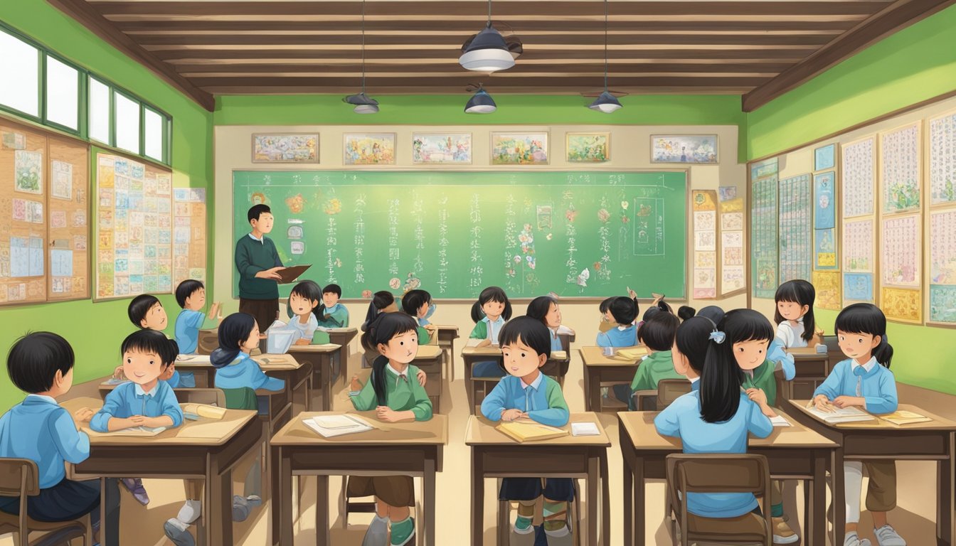 Tian Xia Tuition Centre: Boosting Your Child's Academic Success in Singapore The Tian Xia Tuition Centre bustles with students studying and teachers instructing in various subjects. The walls are adorned with educational posters and the air is filled with the sound of learning