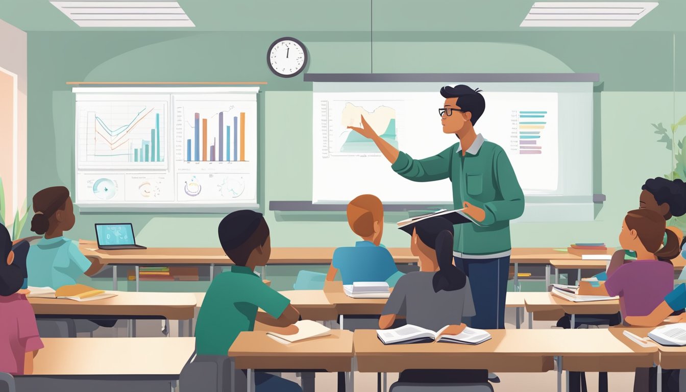 A student eagerly listens as a tutor explains complex science concepts using visual aids and interactive demonstrations in a modern classroom setting