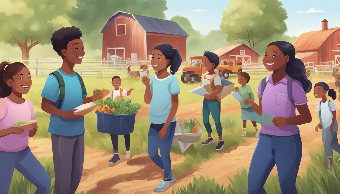 A group of enthusiastic students showcase their successful extracurricular projects, while also engaging in community outreach activities at a local farm