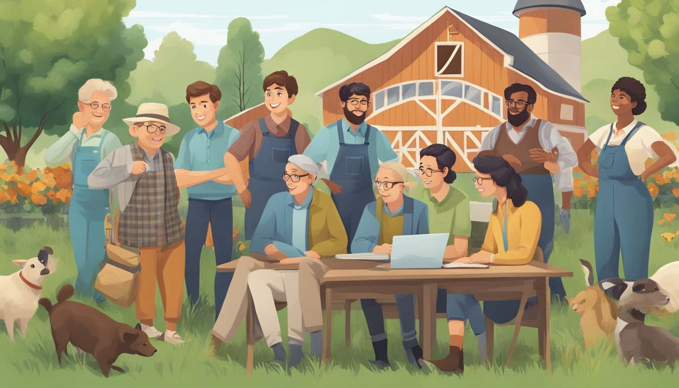 A group of geniuses gather at a farm for a tuition review. They discuss frequently asked questions in a lively, collaborative atmosphere