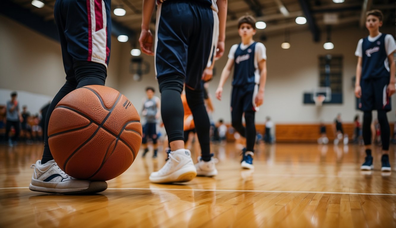 High schoolers use a regulation size basketball, 29.5 inches in circumference, for their games and practices