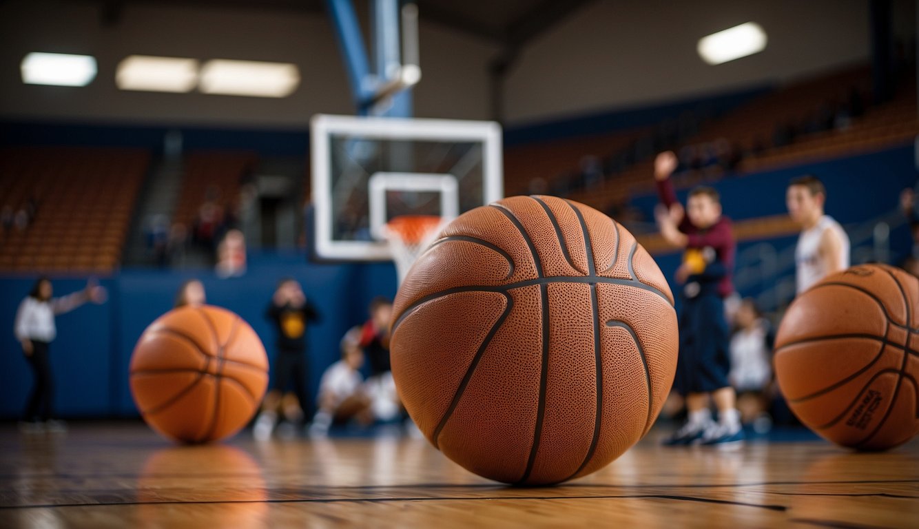 High schoolers use a regulation size 7 basketball, which has a circumference of 29.5 inches and a weight of 22 ounces