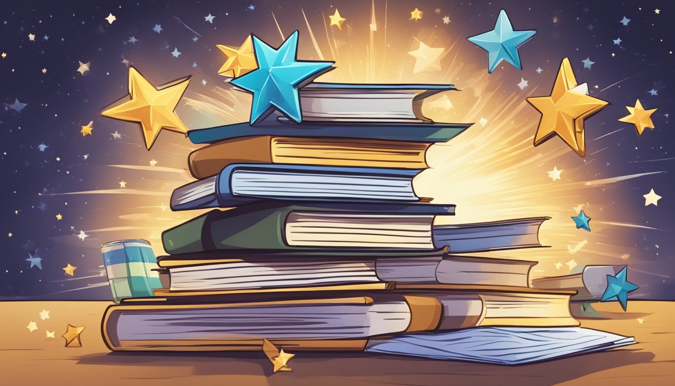 Bright stars shine over a stack of tuition assignments, each one labeled with a subject and deadline