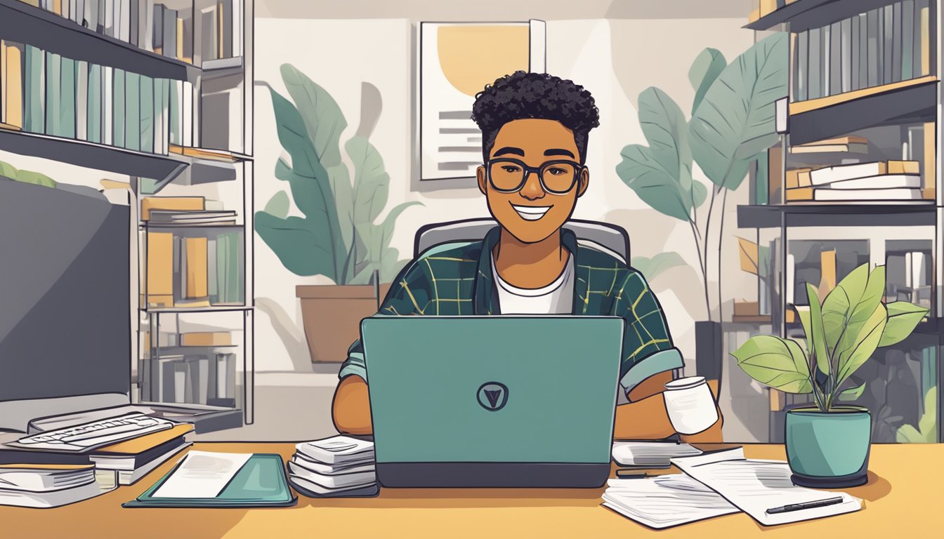 A student paying tuition online with a credit card, while receiving financial support and services from VCU