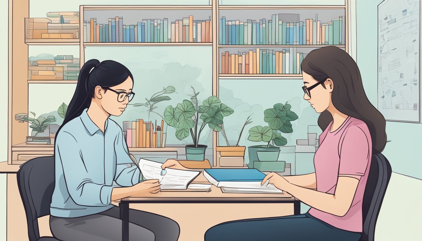 A student receiving one-on-one biology tuition from Ms. Yap, with personalized support and guidance