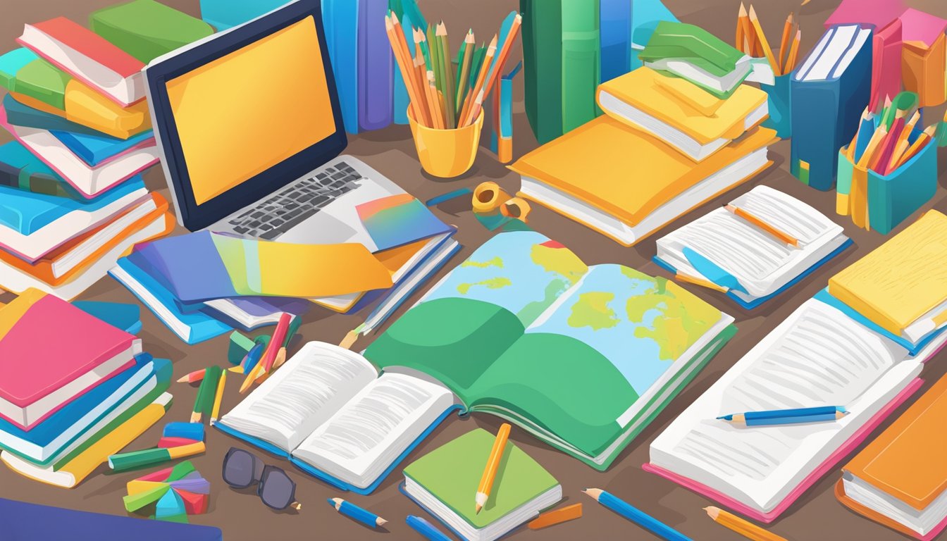 A colorful array of educational programs and courses offered by Twig Tuition, with books, pencils, and a vibrant learning environment