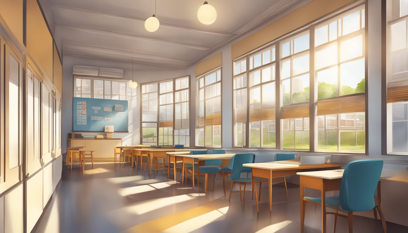 The Able Tuition Centre stands tall, radiating warmth and light, symbolizing a beacon of learning for all