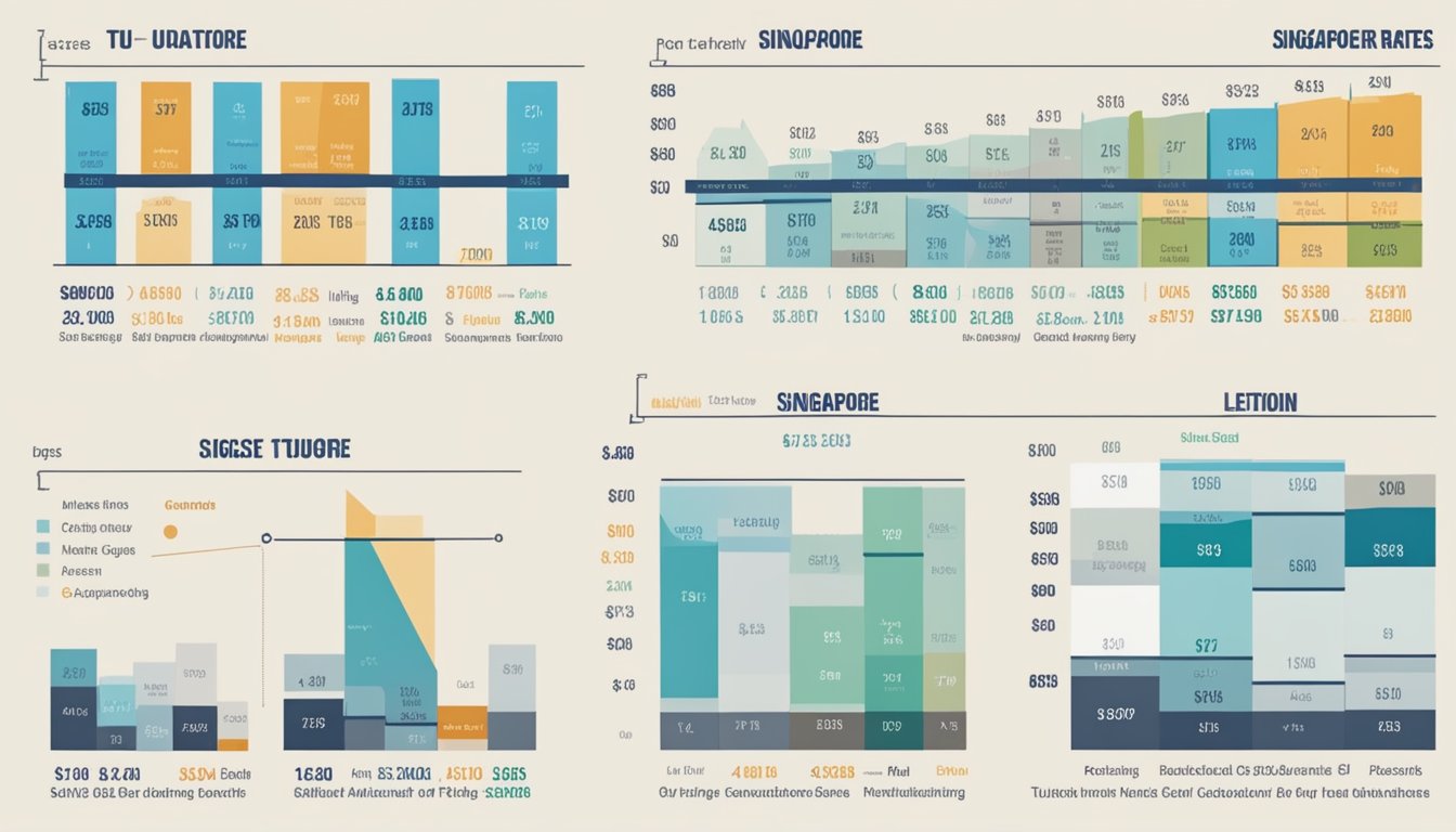 A chart showing the breakdown of tuition rates in Singapore, with different subjects and levels listed alongside their corresponding prices