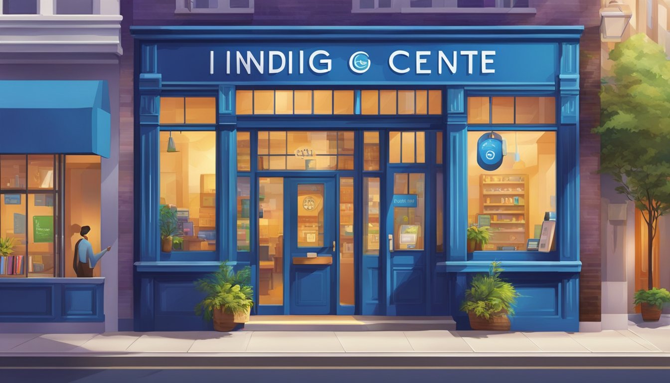 A bright, welcoming storefront with a bold "Indigo Tuition Centre" sign. Vibrant colors and a bustling atmosphere convey a sense of energy and opportunity