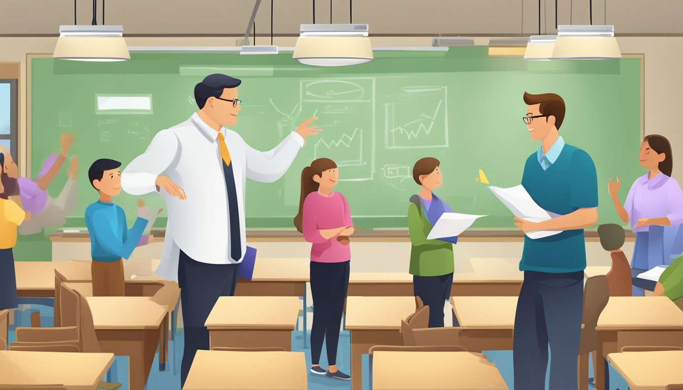 A teacher vacancy sign with "Frequently Asked Questions" for English tuition