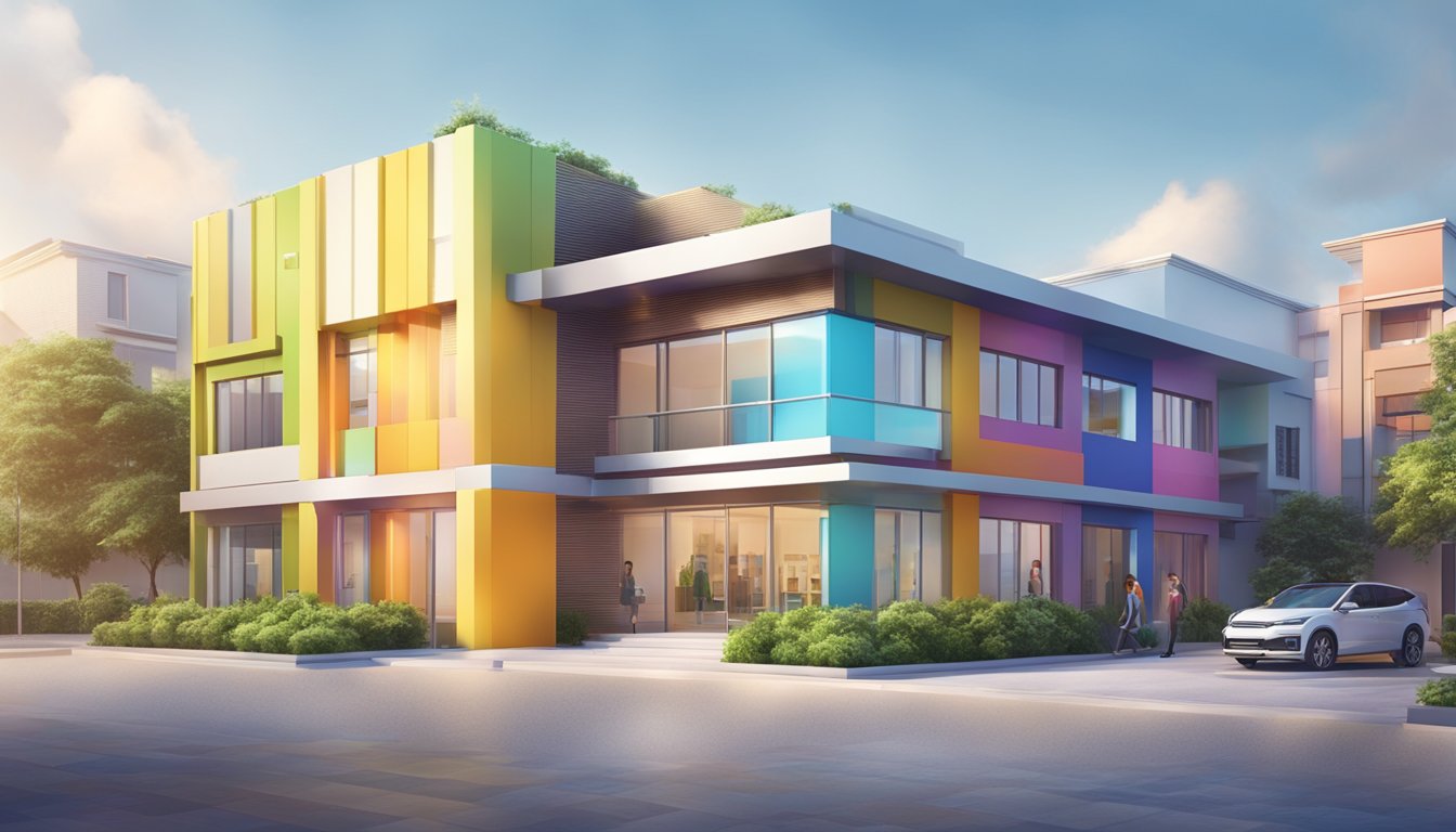 A bright, modern tuition center with colorful branding and welcoming signage. The exterior is clean and inviting, with large windows and a professional atmosphere