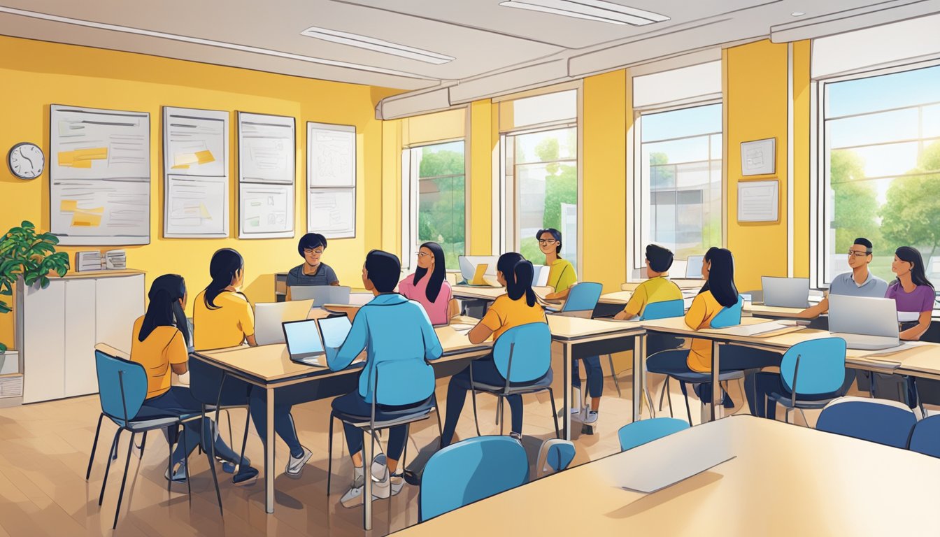Students eagerly enter Powerlife Tuition Centre, seeking answers to their frequently asked questions. A bright, organized space with friendly staff welcomes them