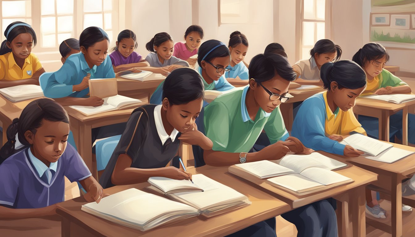 A group of students engage in SINDA tuition programmes, benefiting from educational support and resources