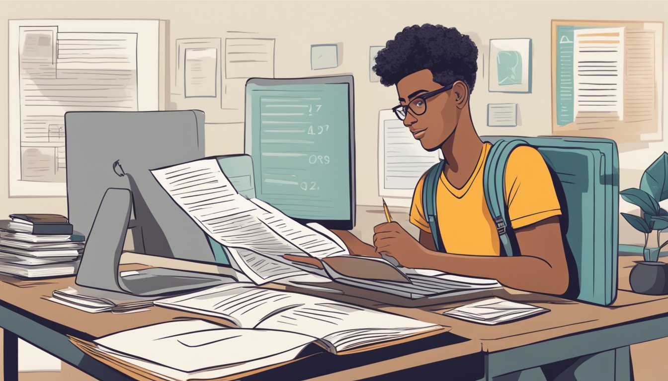 A student looks at a list of "Frequently Asked Questions" while paying tuition online