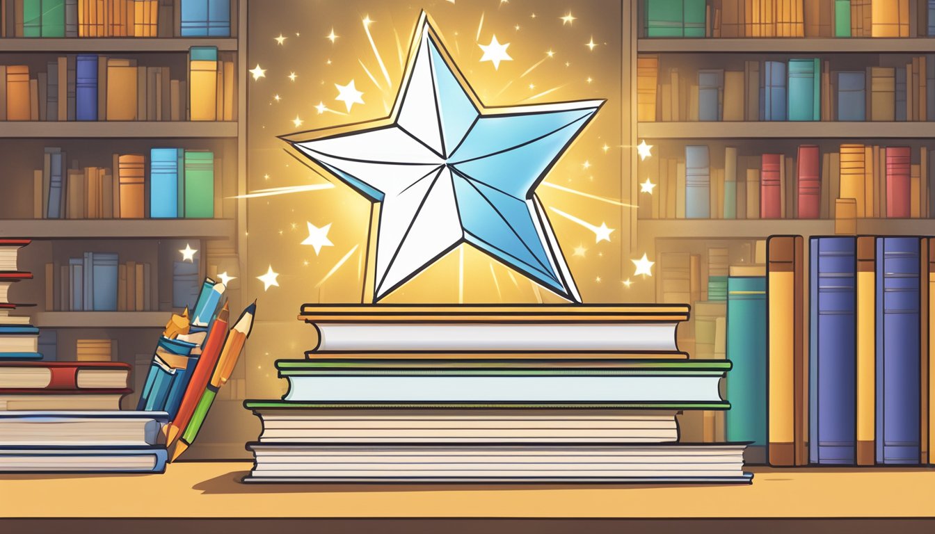 A bright star shining over a stack of books, with a pencil and ruler nearby. A computer screen displays "Comprehensive Tutoring Services."