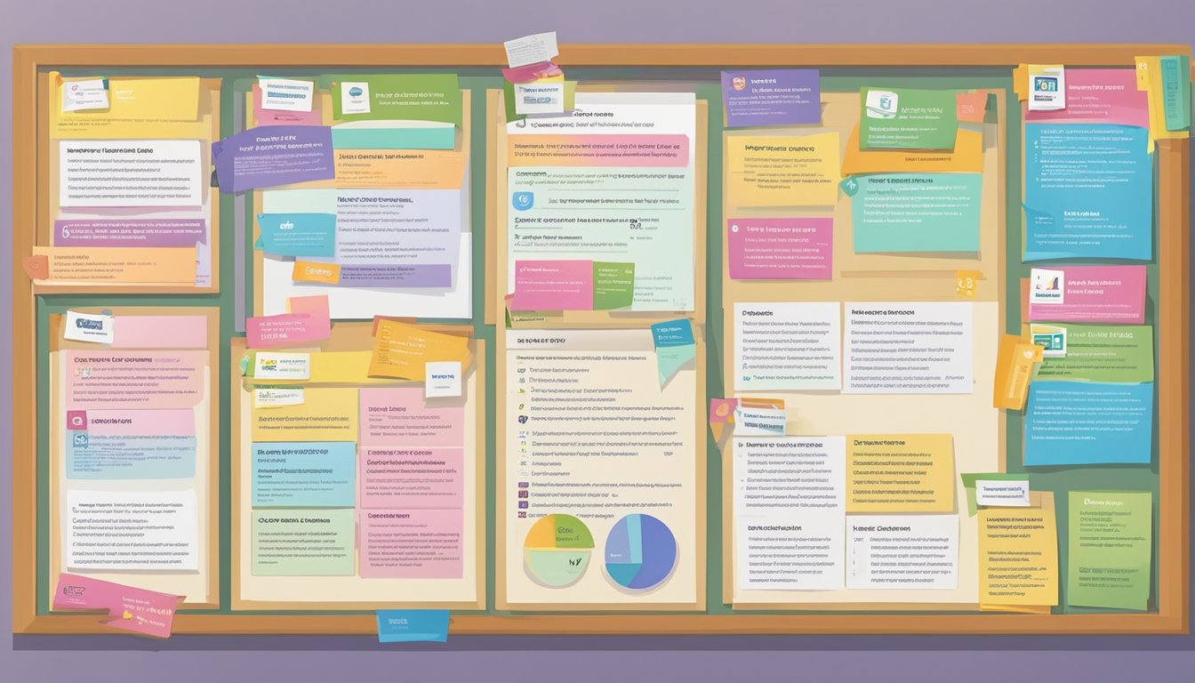 A bulletin board displays a list of programs and courses offered at Temasek Tuition Centre, with colorful flyers and brochures neatly arranged around it