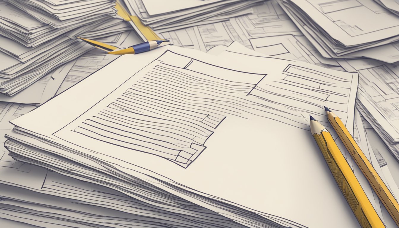 A stack of FAQ papers with "Jaycee Tuition" header, surrounded by question marks and a pencil