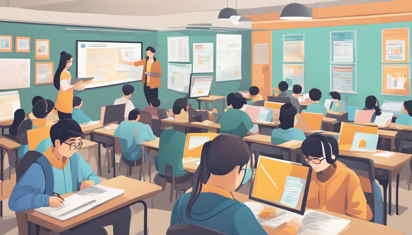 A student browses a variety of affordable English tuition options in Singapore, comparing prices and programs