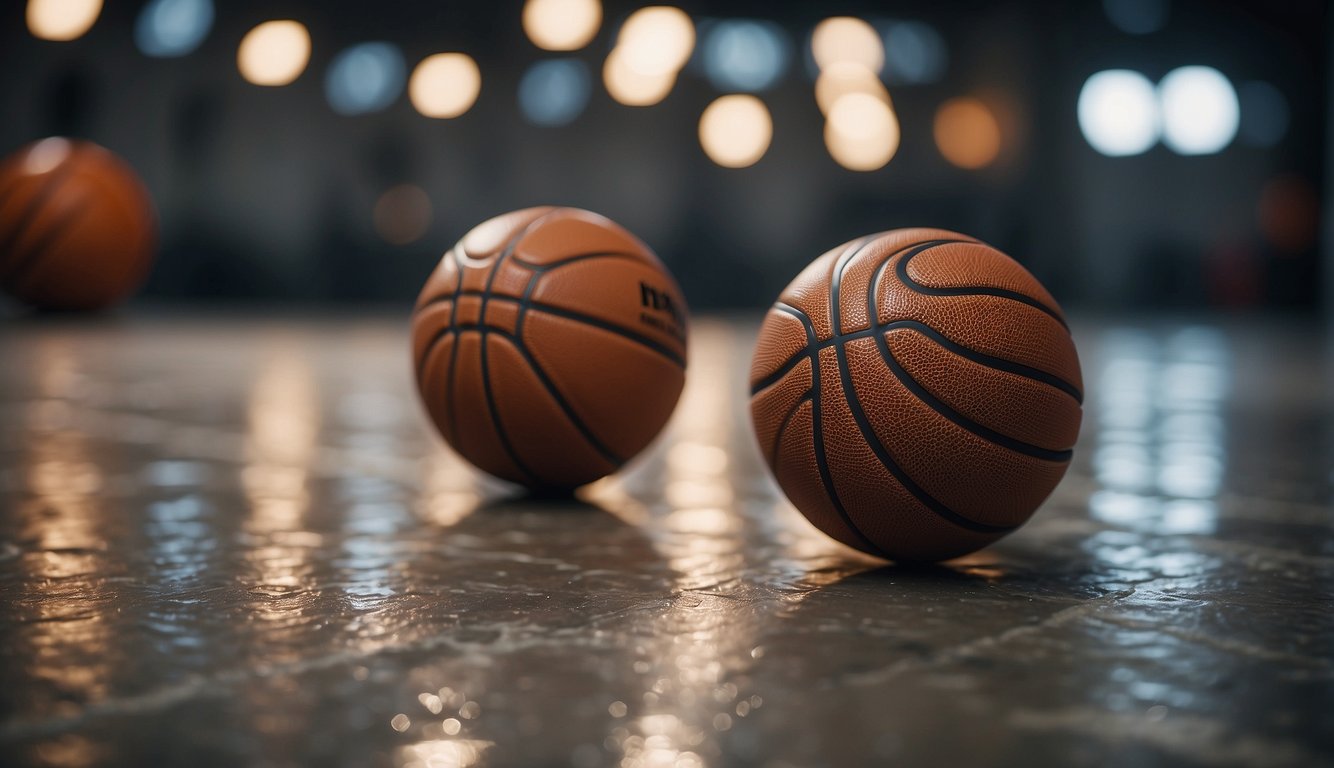 A basketball bouncing and spinning with precision on concrete