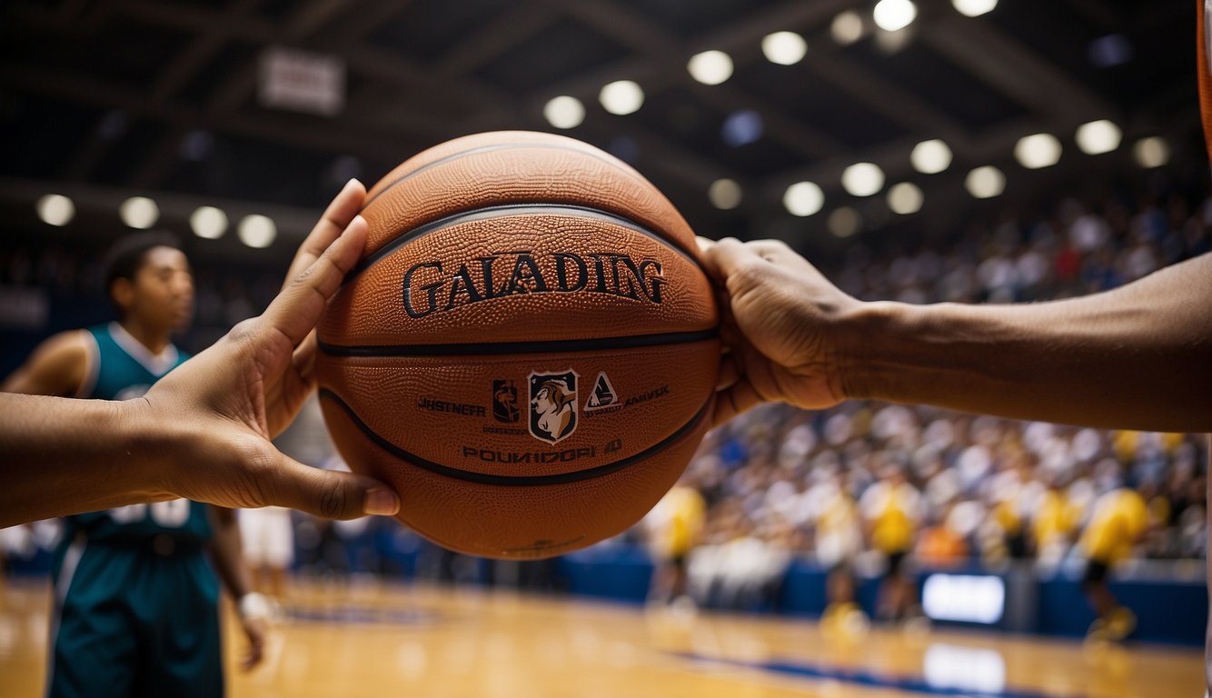 A basketball bounces off a finger, causing a sudden jolt. The finger is then gently massaged and stretched to alleviate the discomfort