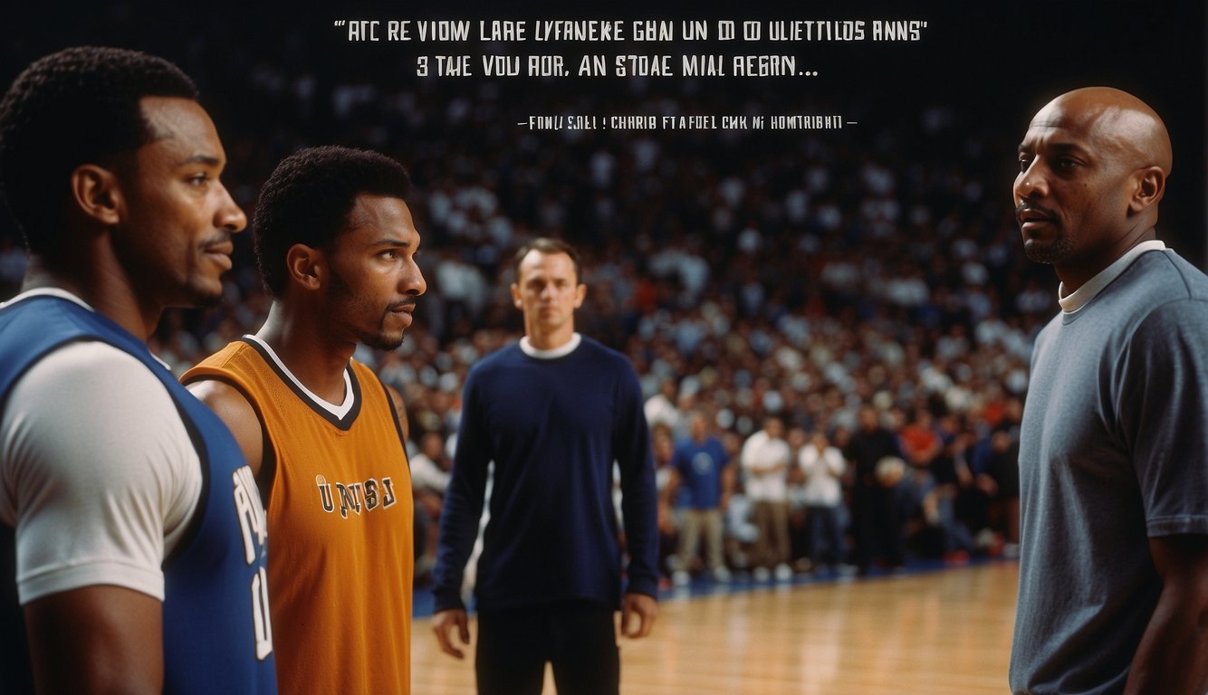 Basketball legends' quotes on wisdom in a gym setting