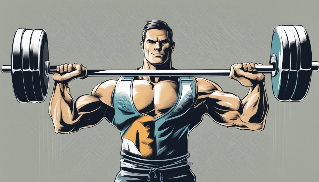 A pair of hands gripping a barbell, lifting it up and down, muscles in the forearms flexing and tensing with each repetition