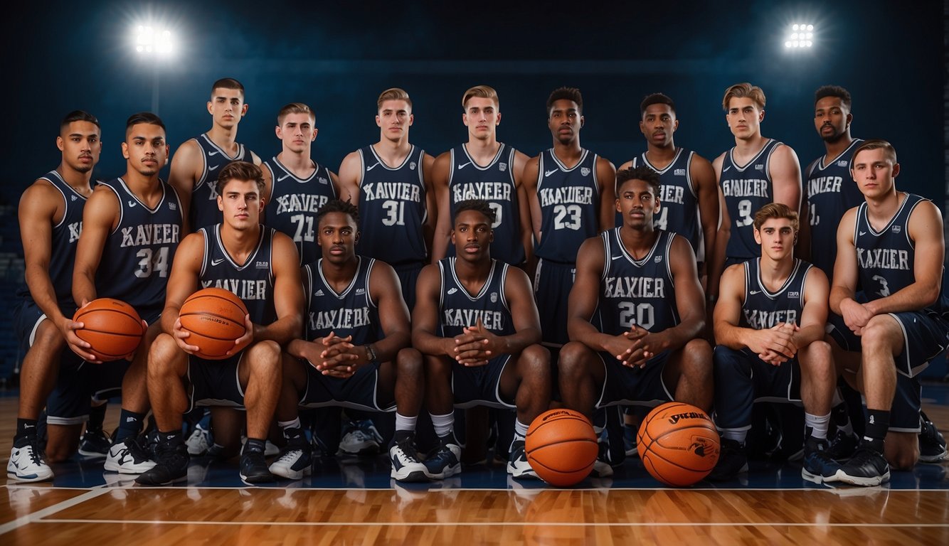 A basketball roster displayed with Xavier team ranking