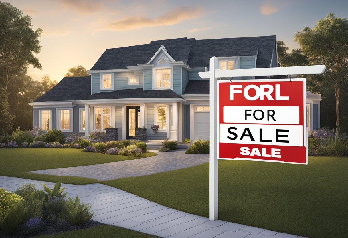 A real estate agent's name and logo stand out on a "For Sale" sign, while their personal brand is highlighted through social media and marketing materials