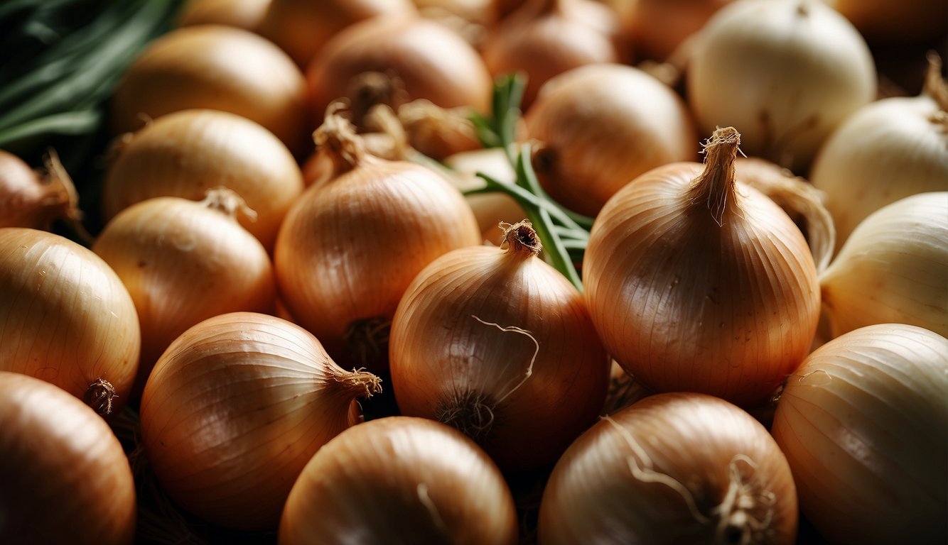 A pile of onions with a question mark hovering above them